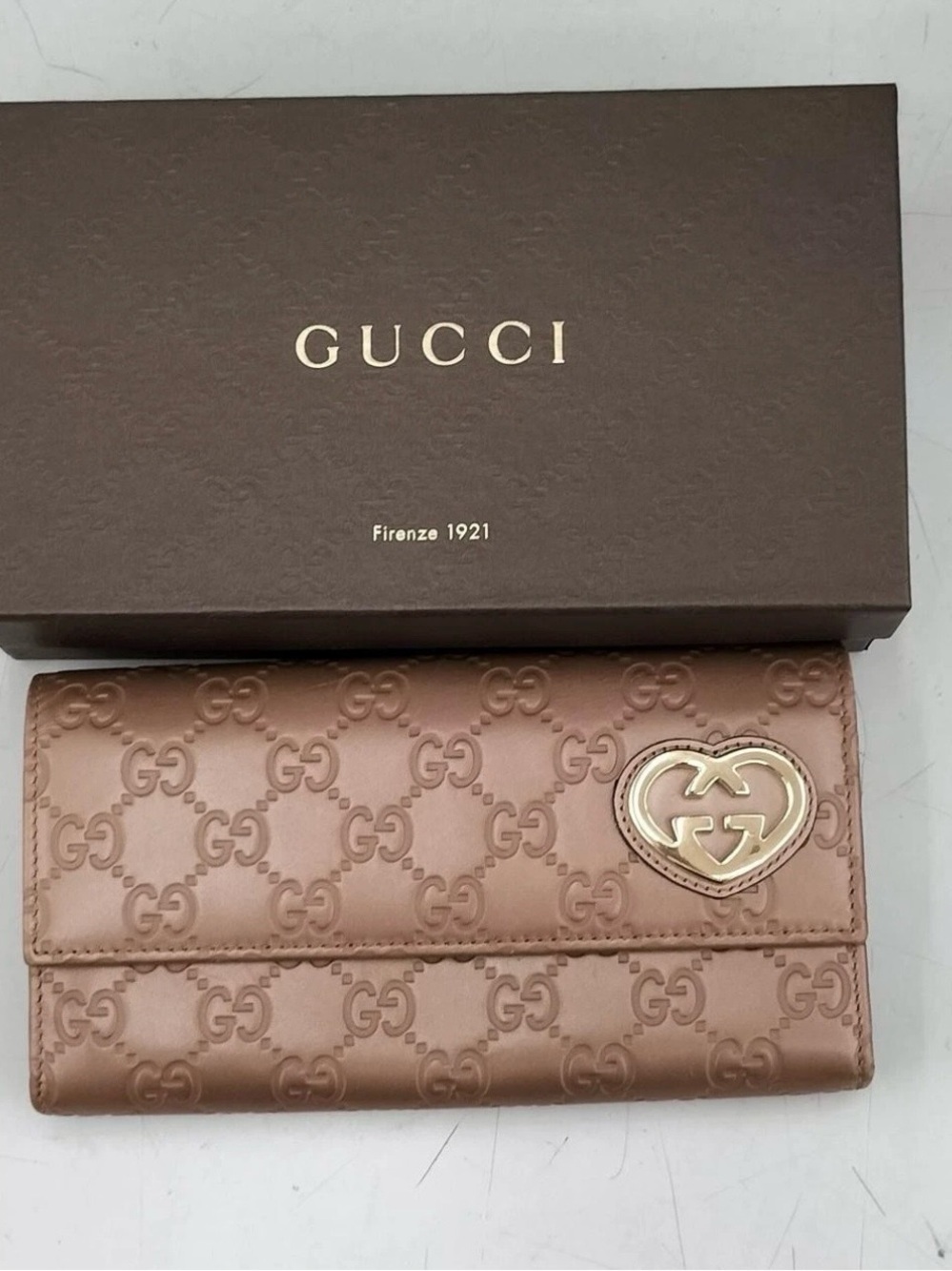 Gucci Heart Long Wallet Leather - Picture 1 of 13